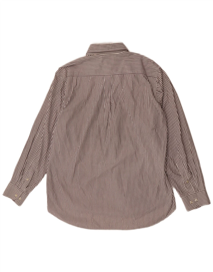 Fila Camisa Hombre XL Marrón Algodón Rayas Pintadas