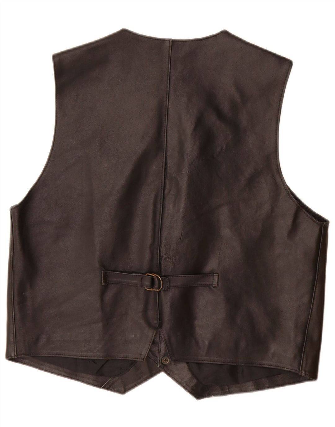 VINTAGE Chaleco de cuero para hombre Cuero negro medio