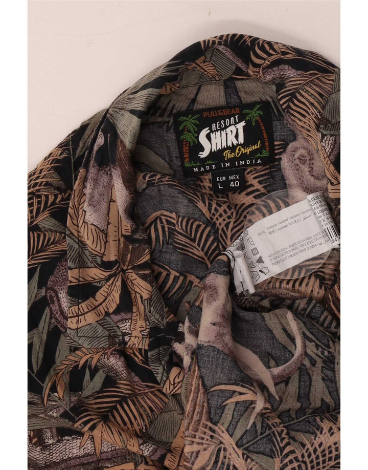Camisa de manga corta para hombre Pull & Bear de viscosa floral multicolor grande