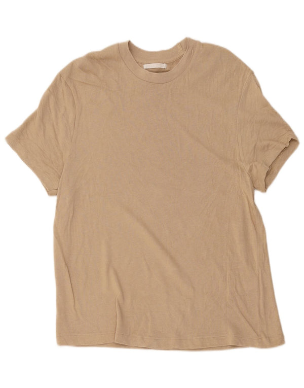 Zara Hombre Camiseta Top Algodón Beige Medio