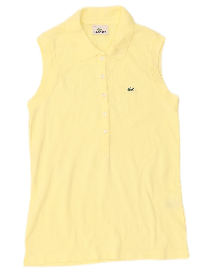 Polo Lacoste Mujer Sin Mangas Talla 40 Algodón Amarillo Mediano