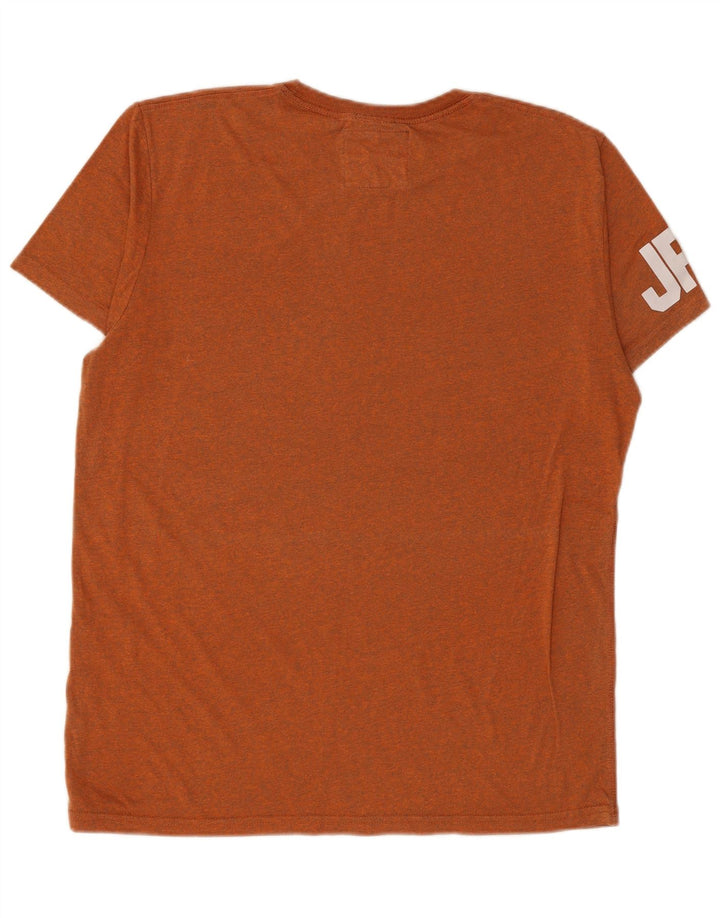 SUPERDRY Camiseta gráfica para hombre Top XL de algodón moteado naranja