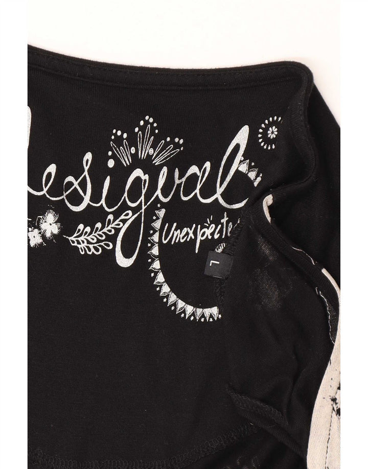 Desigual Vestido básico para mujer UK 46 Grande Viscosa floral negra