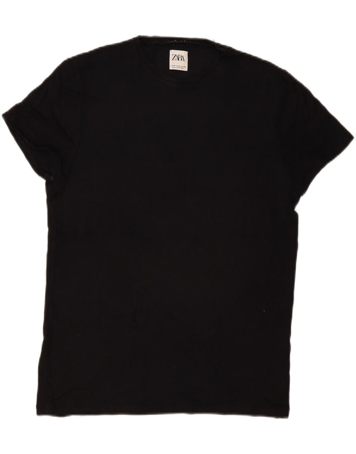 Zara Hombre Camiseta Top Medium Negro
