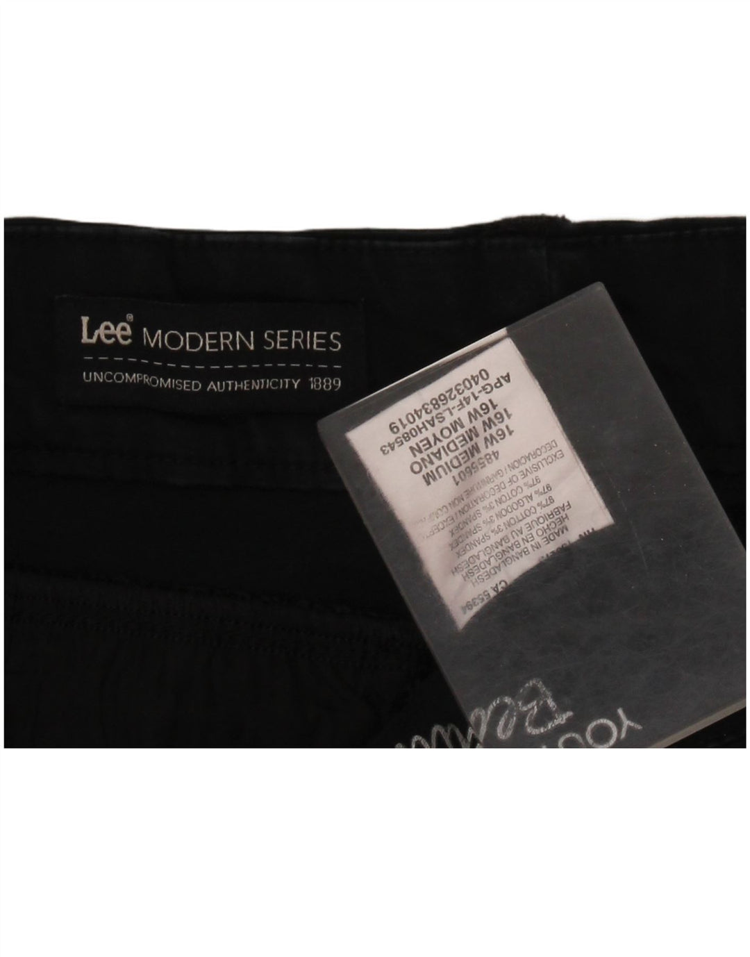 LEE Pantalones casuales rectos con ajuste curvado para mujer US 16 2XL W36 L31 Negro
