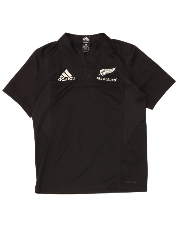 Adidas Mens All Blacks Graphic Camiseta Top Pequeño Poliéster Negro