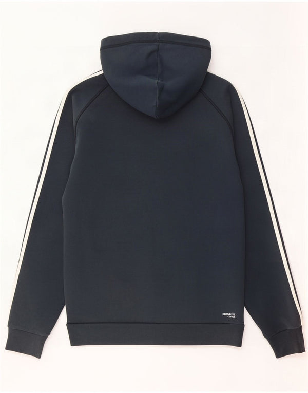 Adidas Mens Clima 365 Zip Sudadera con capucha Suéter Medio Azul Marino Algodón