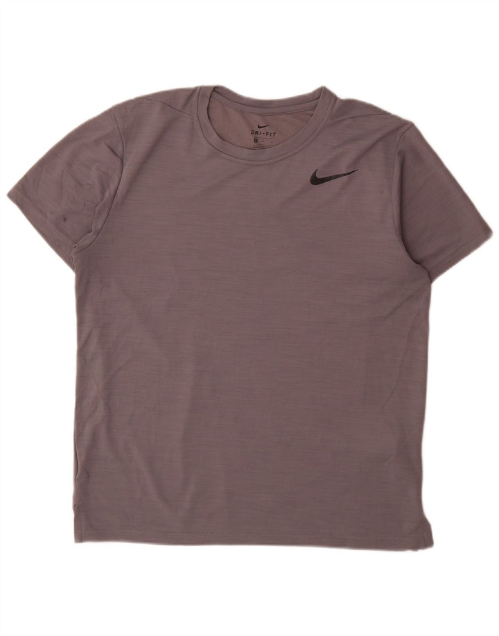 Camiseta Nike Dri Fit para hombre Top poliéster moteado gris medio