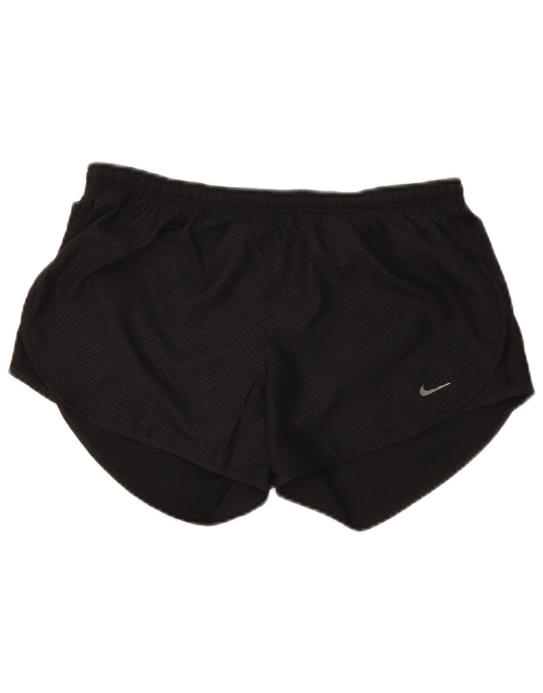 Nike - Pantalones cortos deportivos Dri Fit para mujer, talla 40, talla mediana, color negro y poliéster Chevron