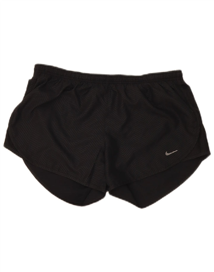Nike - Pantalones cortos deportivos Dri Fit para mujer, talla 40, talla mediana, color negro y poliéster Chevron