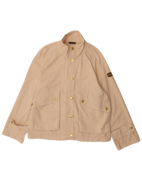 Barbour Chaqueta Bomber De Gran Tamaño Para Mujer Reino Unido 10 Pequeño Algodón Beige