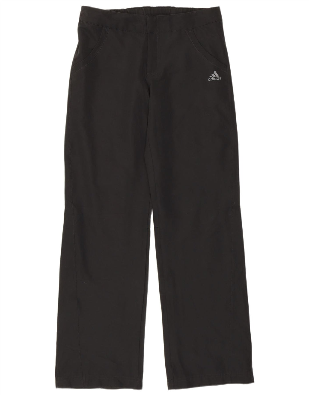 Adidas Pantalones rectos para mujer UK 12 Medium W30 L31 Poliéster negro