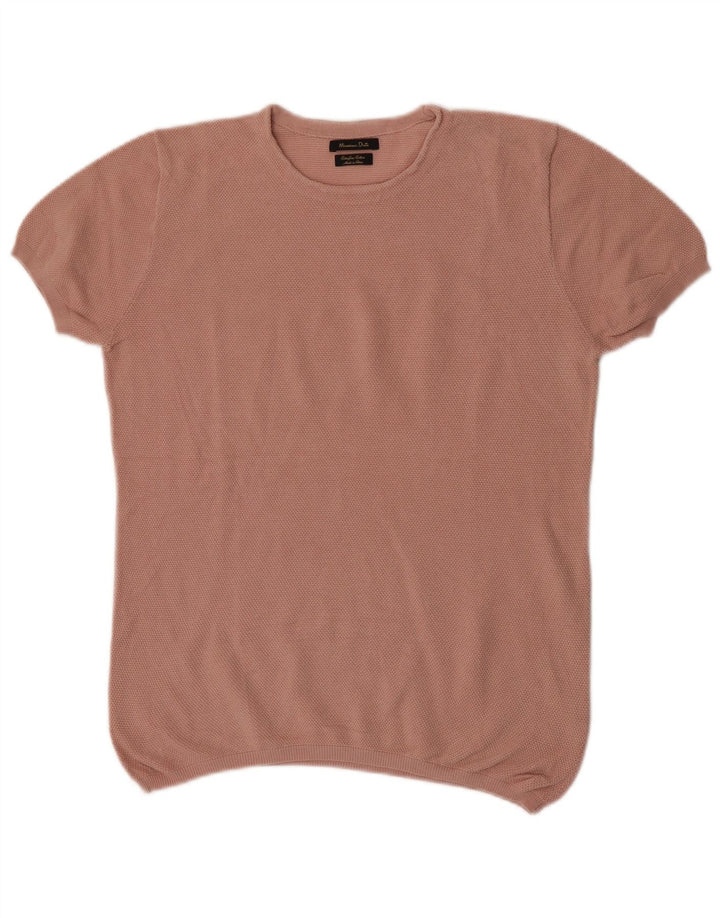 Massimo Dutti Blusa Mujer Top UK 46 Large Rosa Algodón
