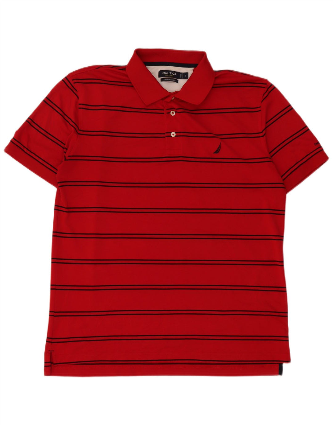 Nautica Polo para hombre de poliéster a rayas rojas grandes