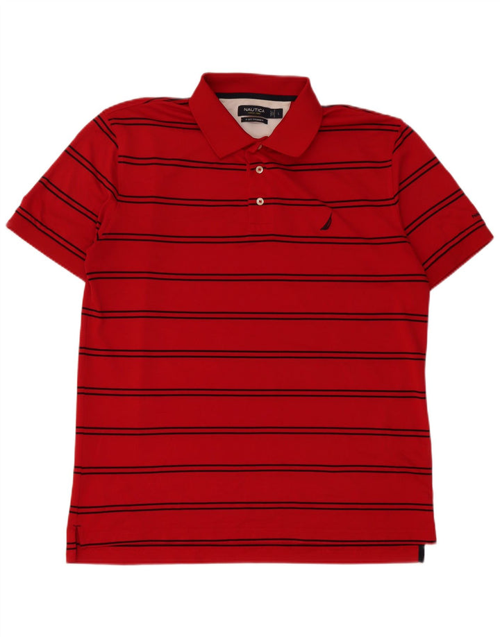 Nautica Polo para hombre de poliéster a rayas rojas grandes