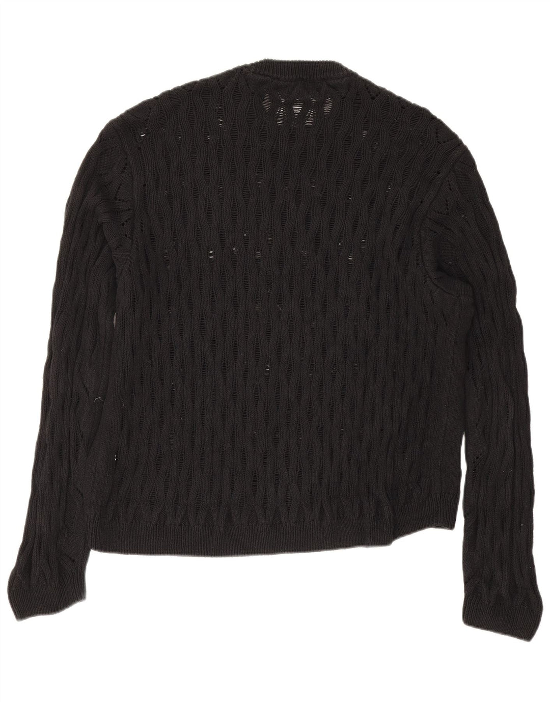 Zara Hombre Jersey Cuello Redondo Jersey Grande Algodón Negro