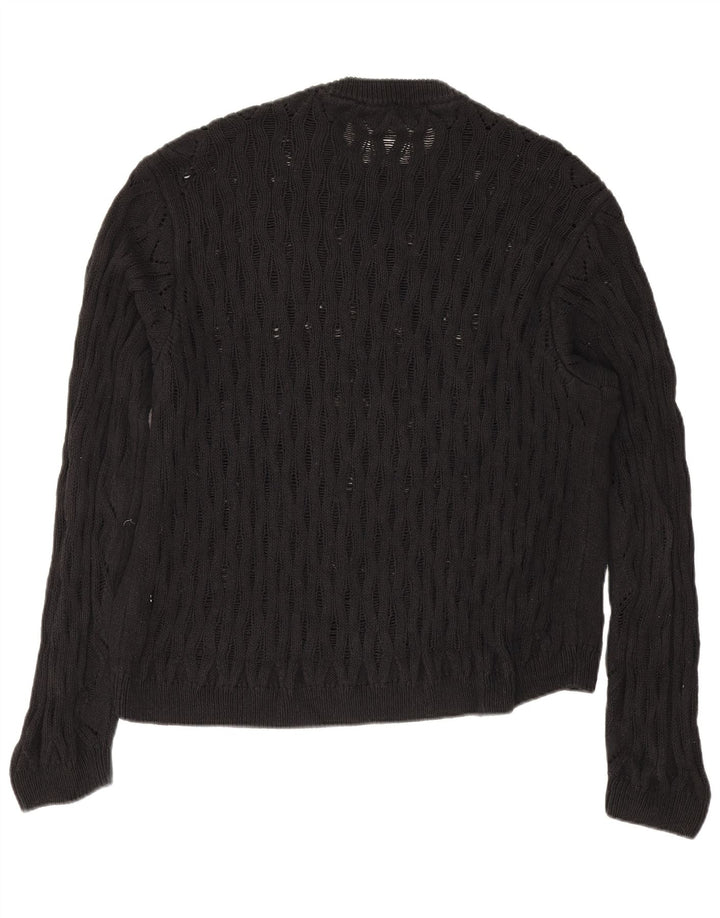 Zara Hombre Jersey Cuello Redondo Jersey Grande Algodón Negro