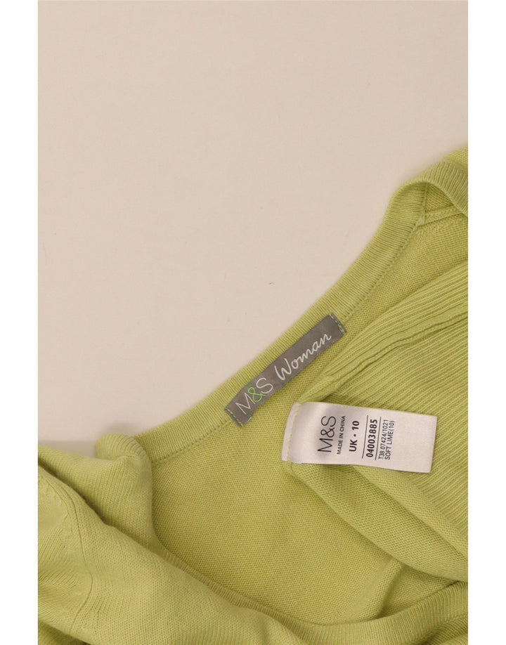 MARKS & SPENCER Suéter tipo jersey de gran tamaño con cuello en V para mujer UK 10 Small Green
