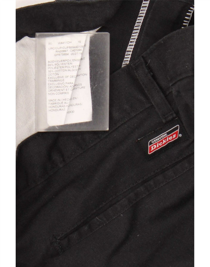 Dickies Pantalones cargo rectos para hombre W40 L30 Poliéster negro