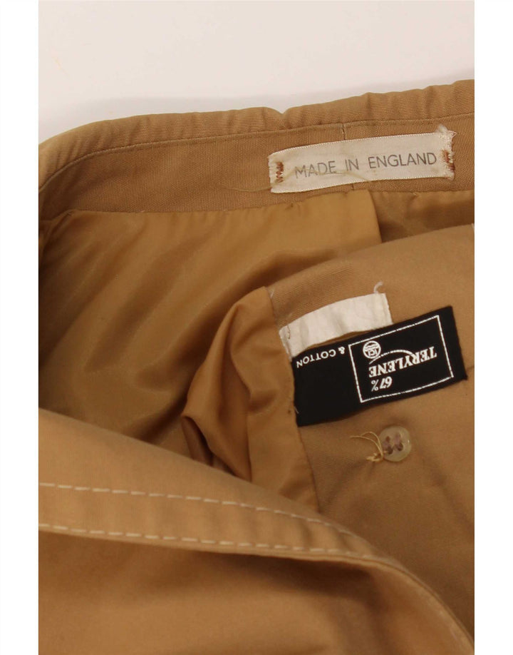 Vintage hombres abrigo Reino Unido 40 algodón beige grande