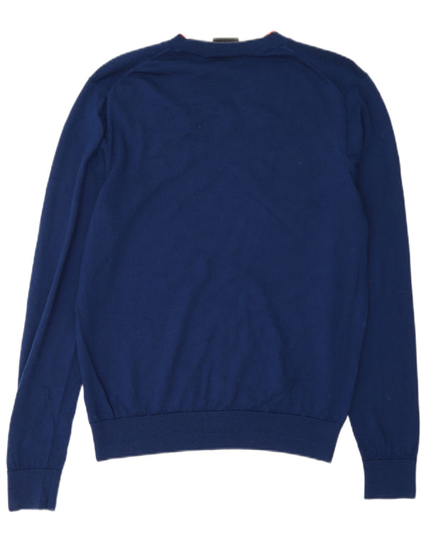 Paul Smith Jersey con cuello en V para hombre de lana azul marino medio