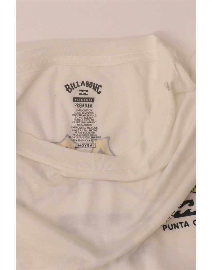 Billabong Hombre Camiseta Gráfica Top Medium Blanco Algodón