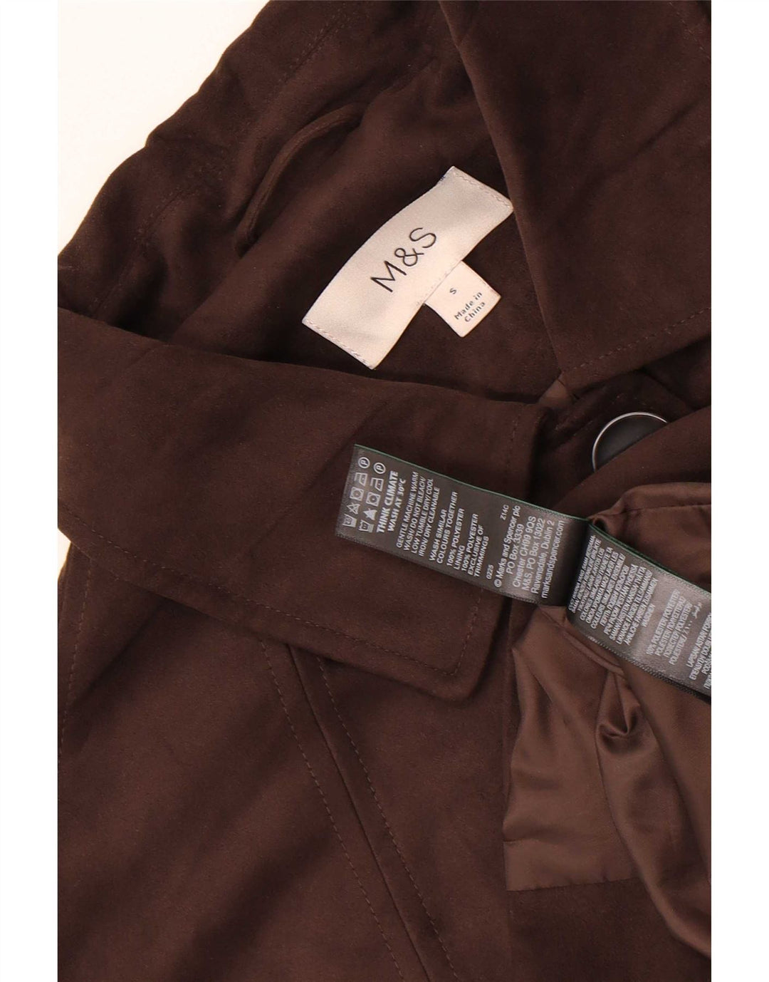 Marks & Spencer Chaqueta tipo blazer de 4 botones para mujer UK 10 Small Marrón Poliéster