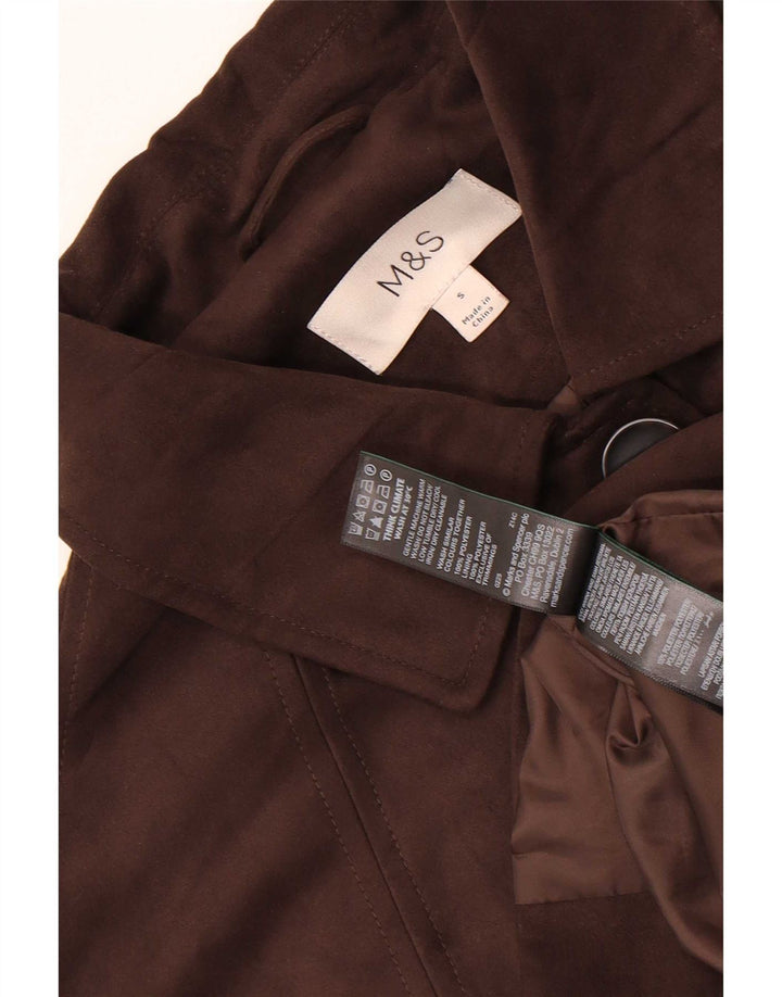 Marks & Spencer Chaqueta tipo blazer de 4 botones para mujer UK 10 Small Marrón Poliéster