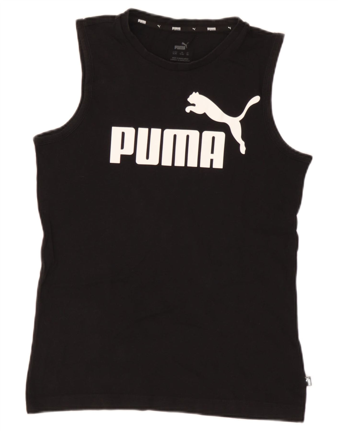 Puma Camiseta sin mangas gráfica para niños 13-14 años Algodón negro