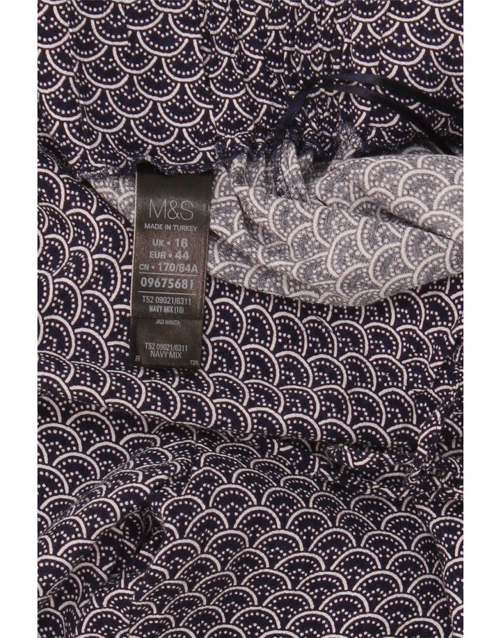 Marks & Spencer Pantalones Casuales con Estampado Abstracto para Mujer UK 40 Large W34 L30