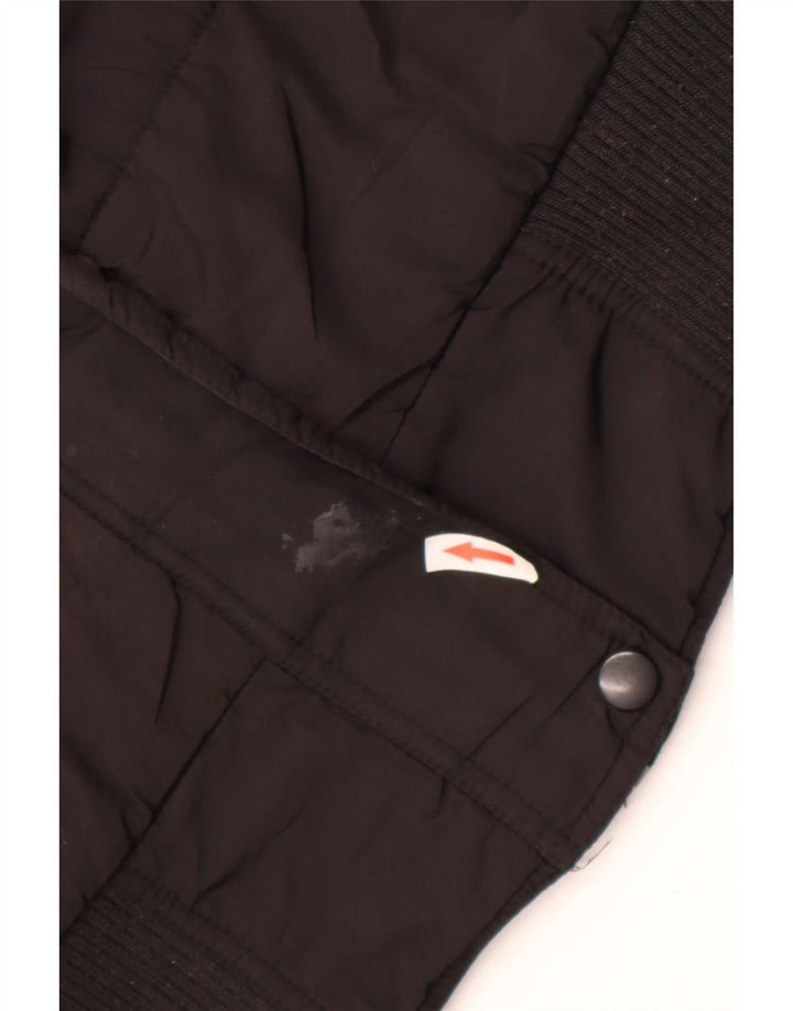 Fila Chaqueta cortavientos con capucha para mujer UK 12 Mediana Poliéster negro
