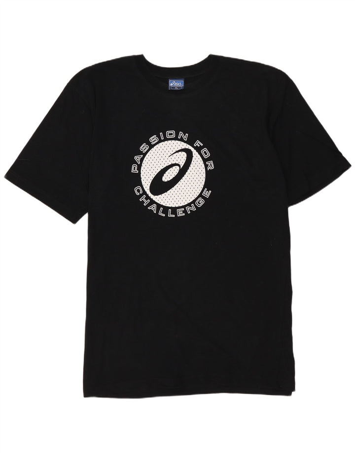 ASICS Camiseta gráfica para hombre Top XL Algodón negro