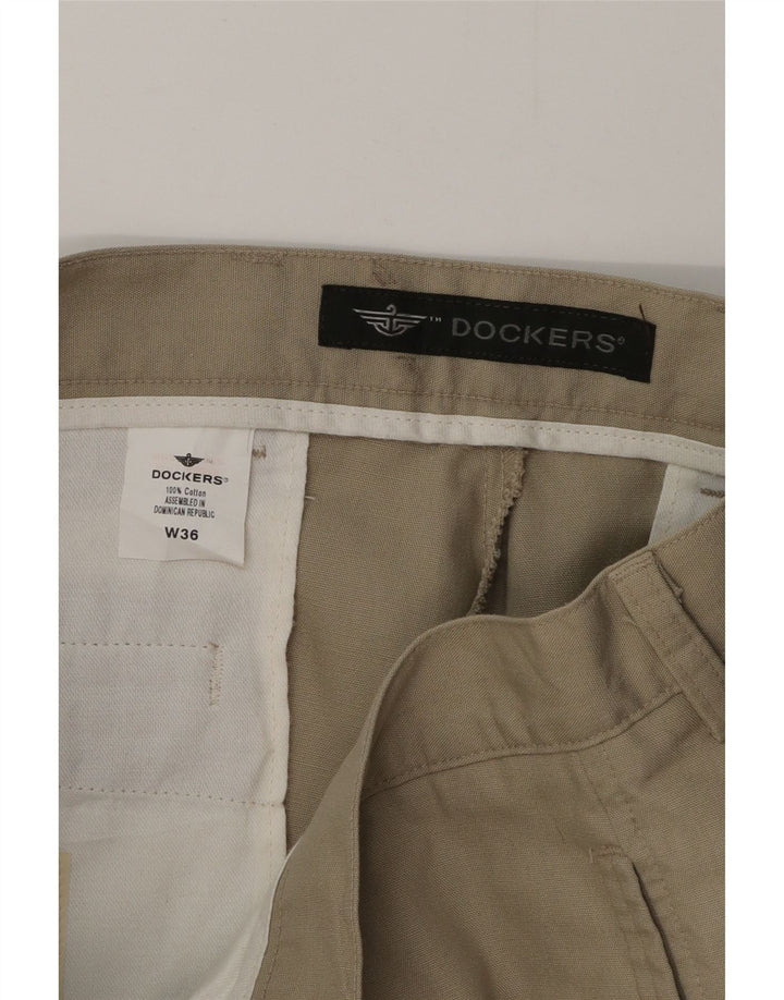 DOCKERS Pantalones cortos chinos para hombre W36 Algodón beige grande