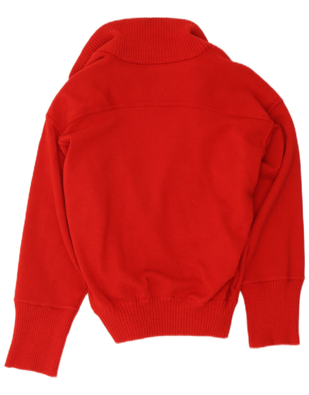 Vintage mujer Cardigan suéter Reino Unido 12 lana roja mediana