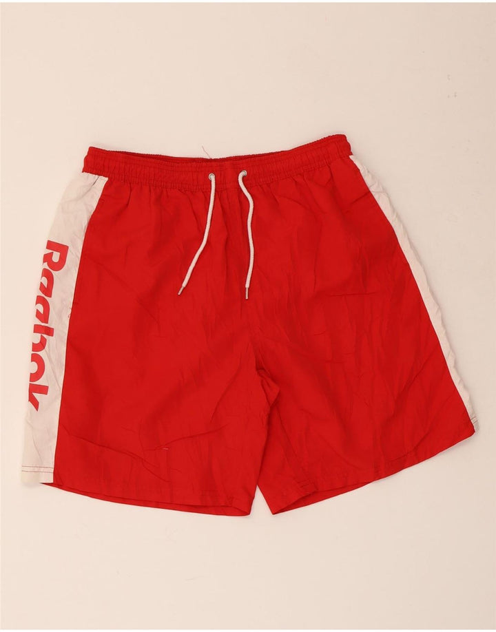 Reebok Bañador gráfico para hombre XL Rojo Colorblock