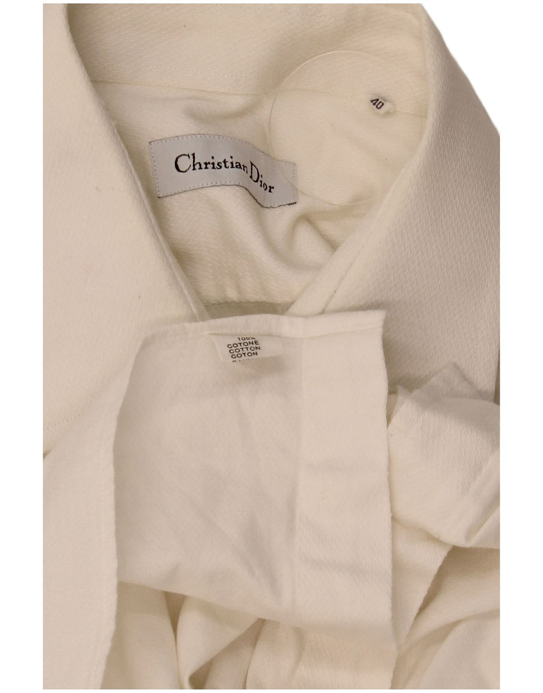 Christian Dior Camisa formal para hombre Talla 40 Algodón blanco mediano