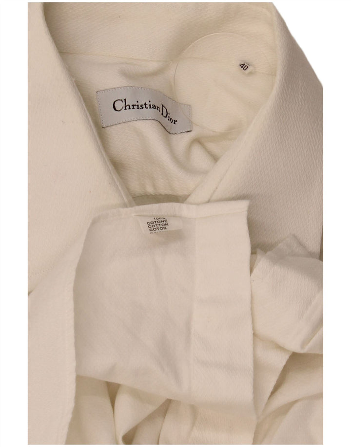 Christian Dior Camisa formal para hombre Talla 40 Algodón blanco mediano