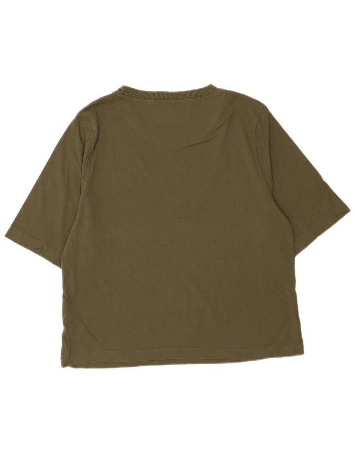 Benetton Camiseta Mujer UK 44 Medium Caqui Algodón