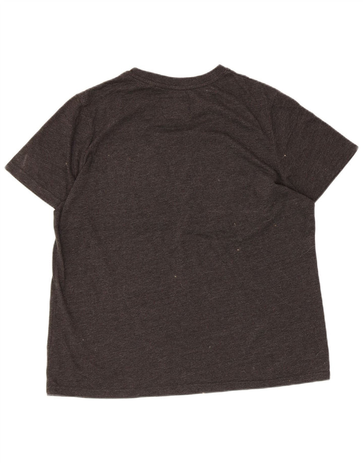 SUPERDRY Camiseta gráfica para mujer Top UK 46 Grande Algodón moteado gris