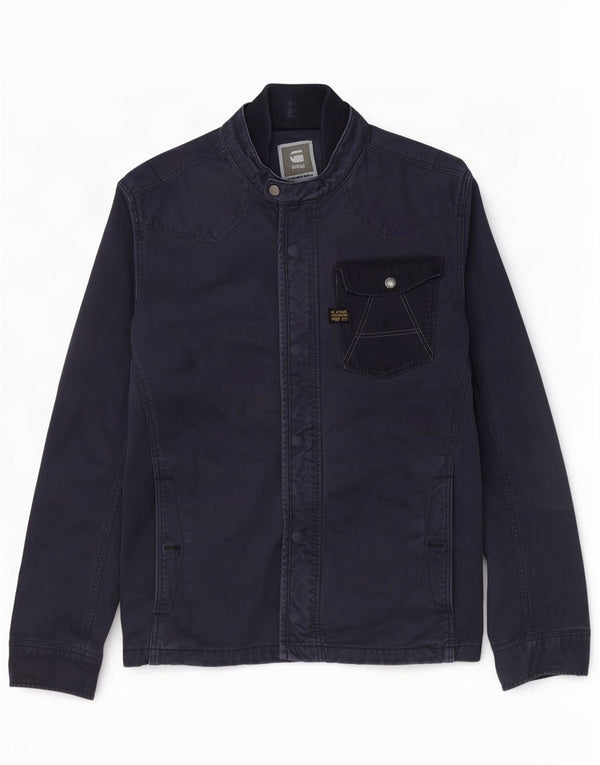 G-Star Mens Utility Jacket UK 38 Medium Navy Blue Cotton