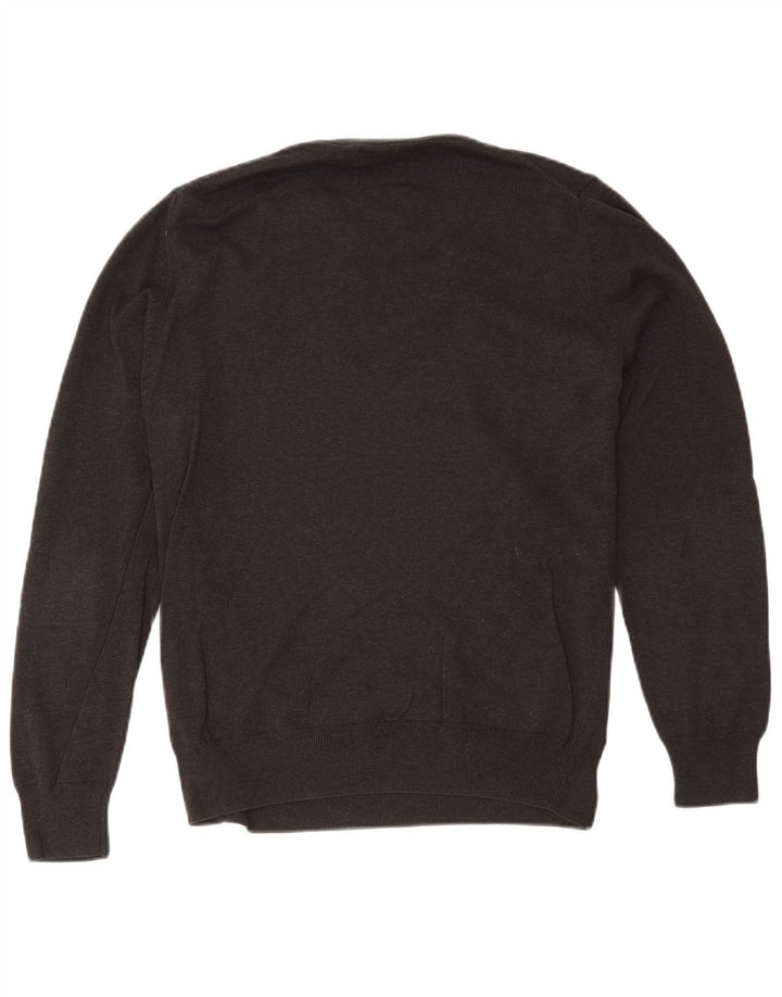 Marks & Spencer - Jersey de cuello redondo para hombre, talla grande, algodón gris