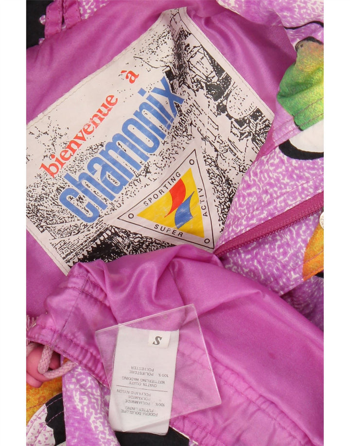 Chamonix Chaqueta Anorak extragrande con estampado abstracto para mujer, talla S, color morado