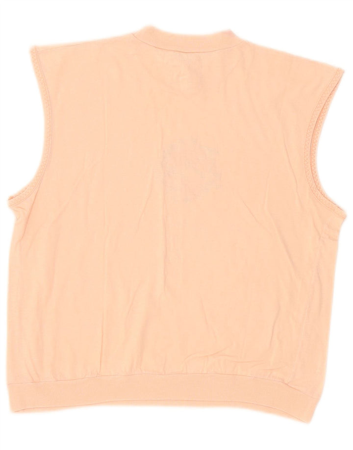 Vintage mujer chaleco top Reino Unido 14 rosa medio