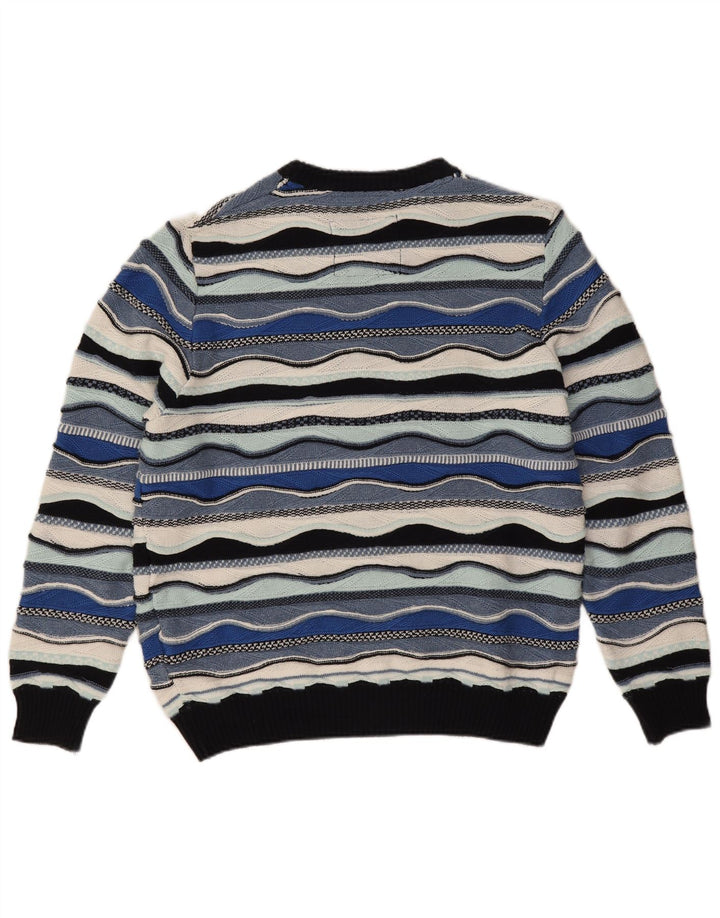 Roger Kent Suéter tipo jersey con cuello redondo para hombre EU 52 Large Blue Colourblock