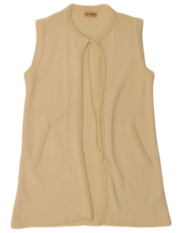 Les Copains Suéter tipo cárdigan largo para mujer UK 10 Small Off White