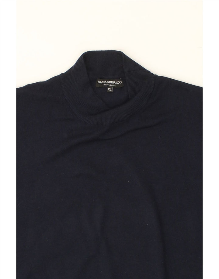 BACI & ABBRACCI Womens Turtle Neck Jumper Sweater UK 18 XL Navy Blue Vintage BACI & ABBRACCI and Second-Hand BACI & ABBRACCI from Messina Hembry 