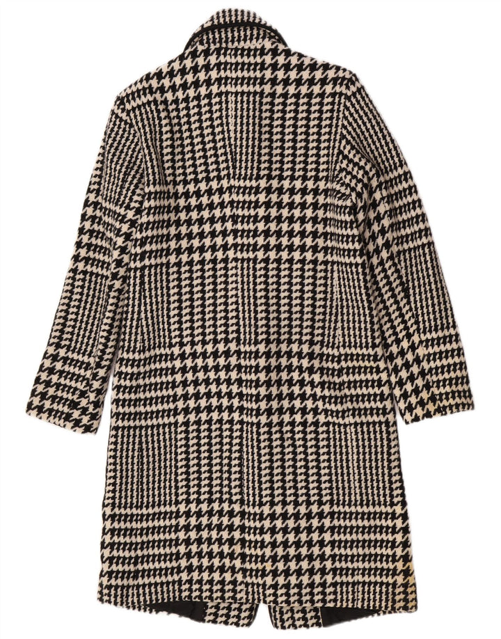 Penny Black Abrigo extragrande para mujer UK 10 Small Black Houndstooth Wool