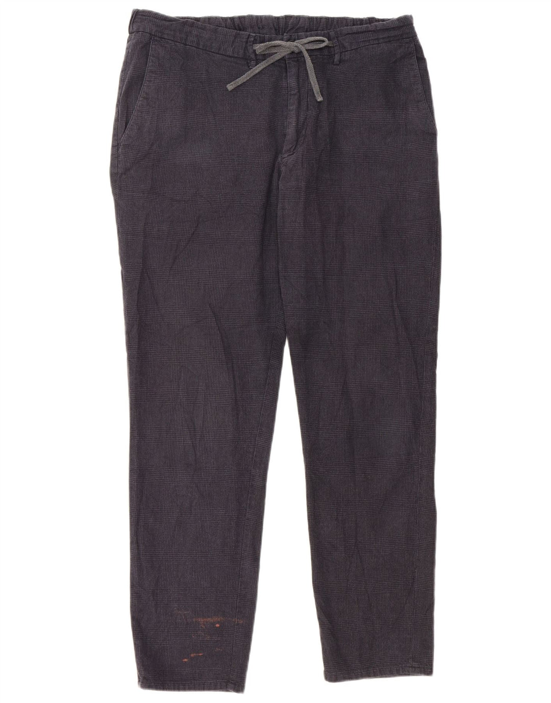 Massimo Dutti Pantalón chino para hombre EU 44 Large W34 L29 Navy Blue Check