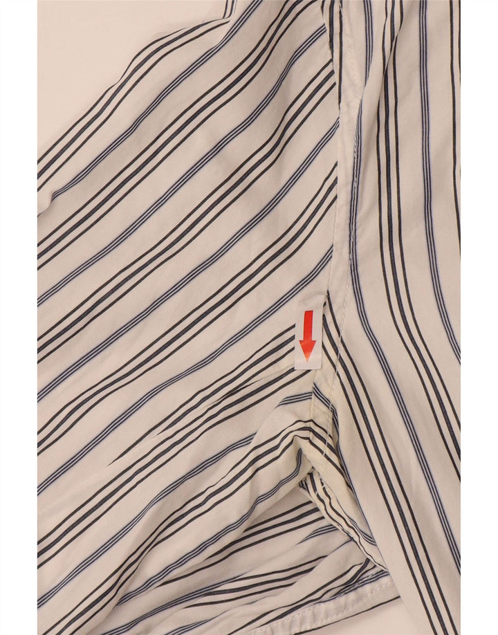 Camisa Diesel Hombre Mediana De Algodón A Rayas Blancas