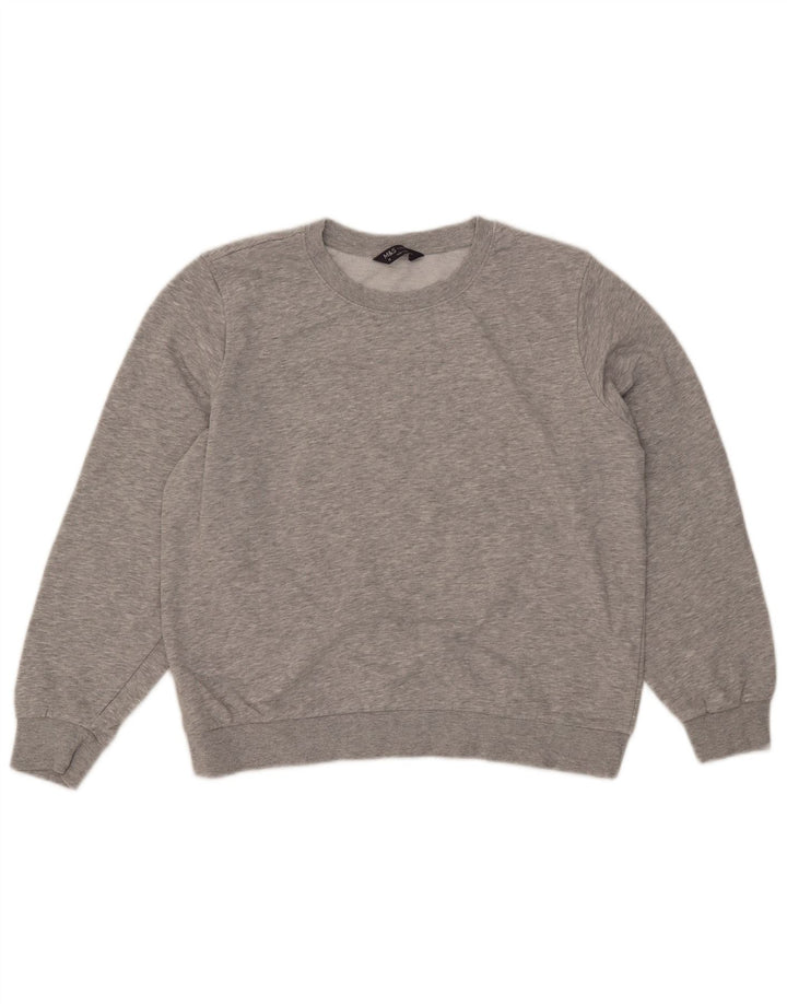 Marks & Spencer Sudadera para mujer Jumper UK 46 Grande Gris Algodón
